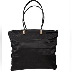 Gucci Ribbed Nylon And Patent Leather Weekender Tote Bag In Black And Silver